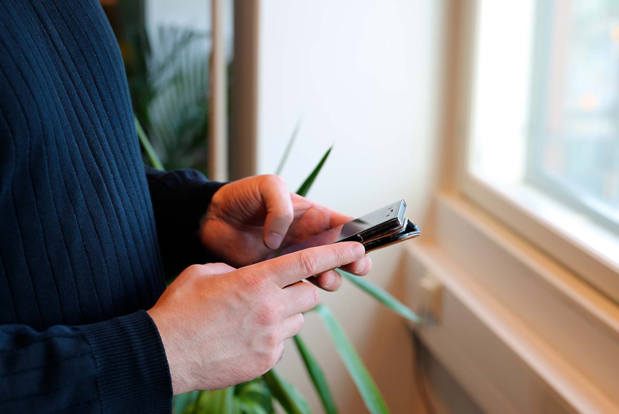 Patient checks in with a mobile device