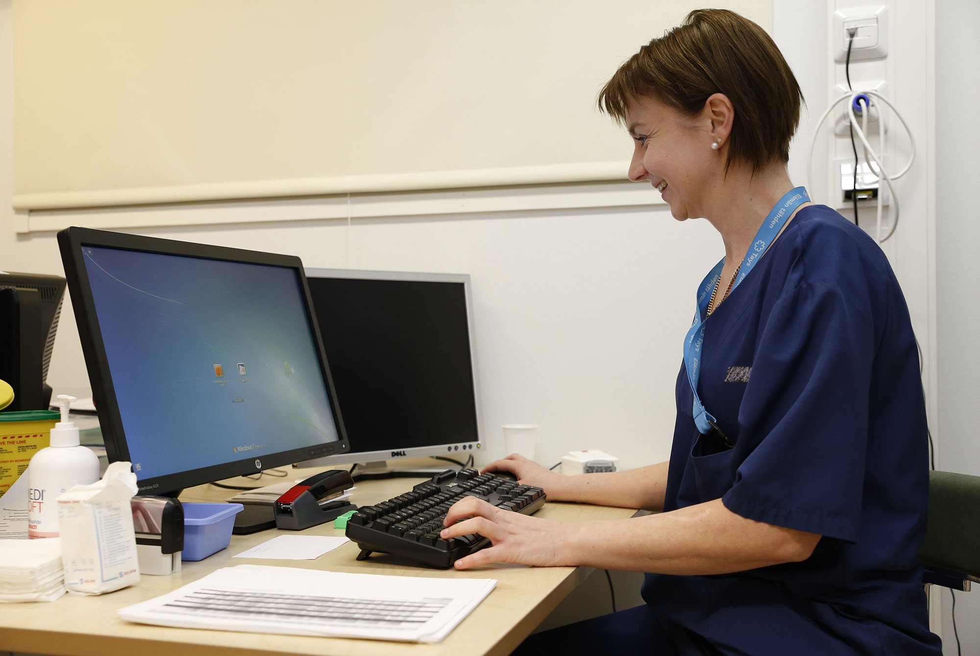 Nurse at her desk